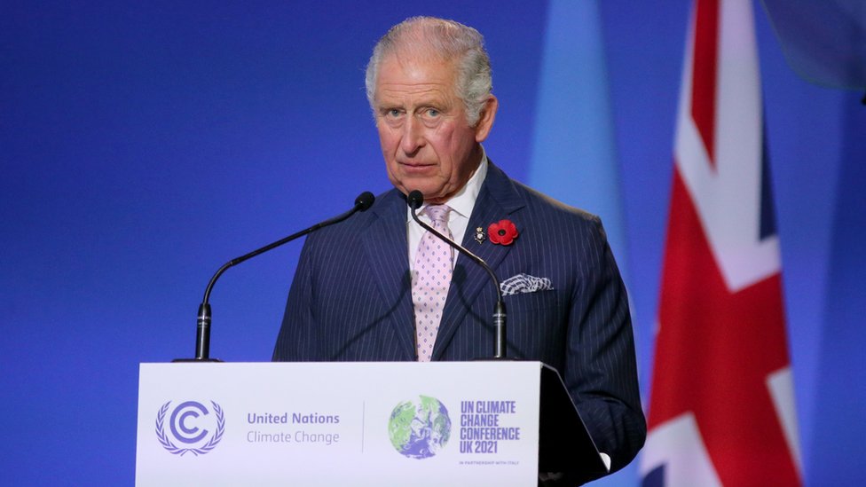 Príncipe de Gales discursando na COP26 em 1 de novembro de 2021