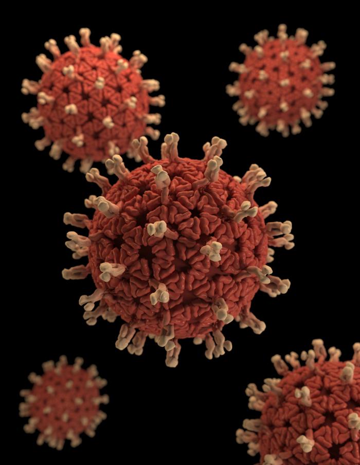 Ilustración realizada en gráficos por computadora en 3D de un rotavirus