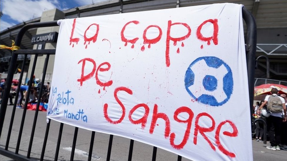 Protesto contra Copa América na Argentina