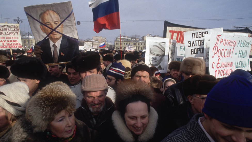 Anti-gorbachev rally in the Soviet Union