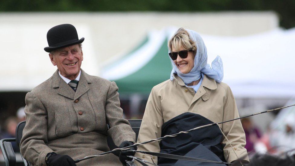 The Duke of Edinburgh in May 2009 with the now the Countess Mountbatten of Burma, who is one of the 30 guests