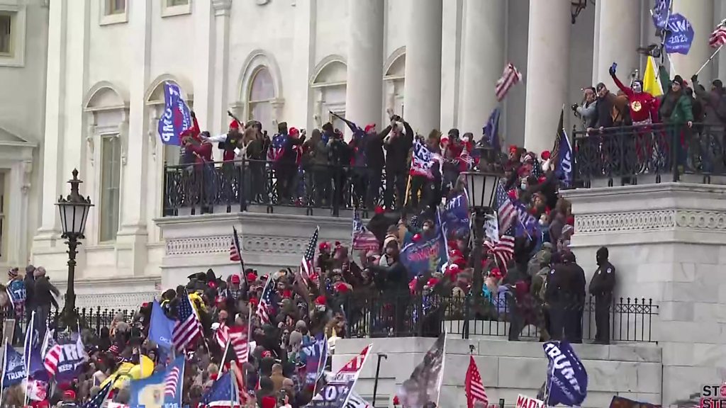 US election 2020: Moment protesters storm US Capitol Building