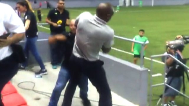 Paulo Wanchope brawls with security guard