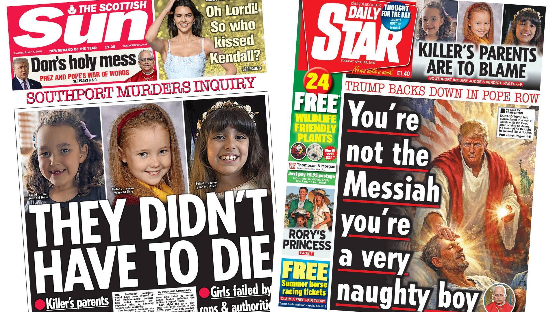Scotland's papers: Southport inquiry and Trump's Jesus picture