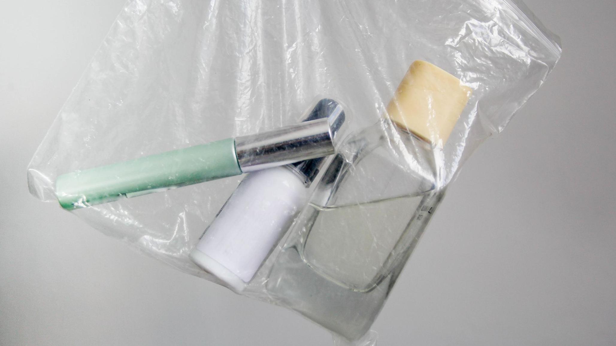 Plastic bag for liquids on plane online