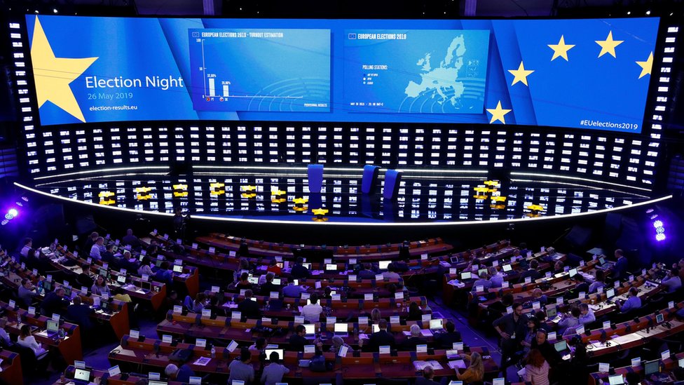 Resultados de las elecciones del Parlamento europeo en Bruselas.