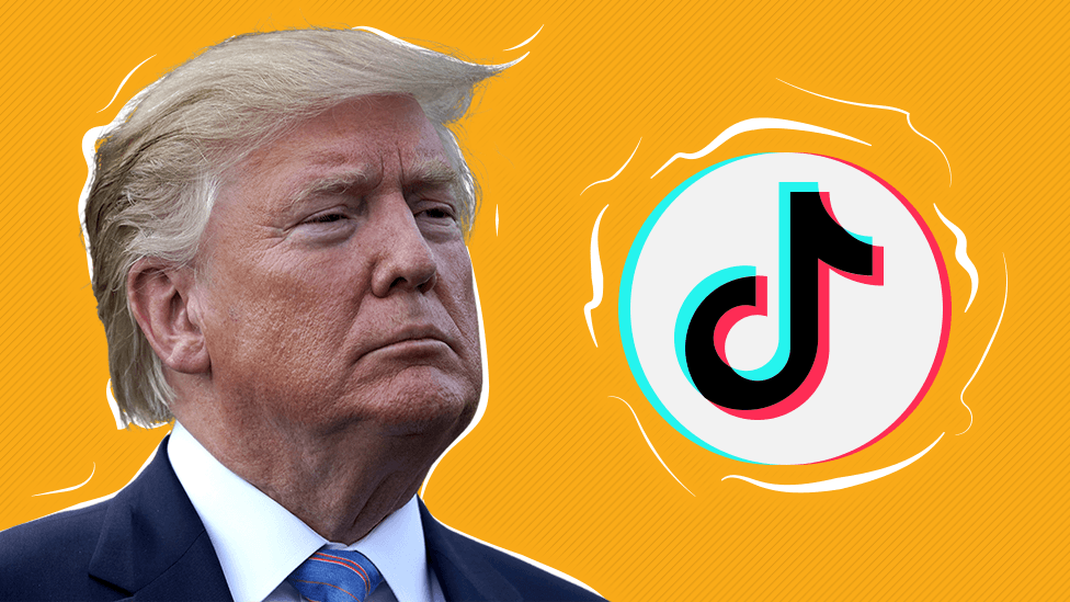 Trump and TikTok logo