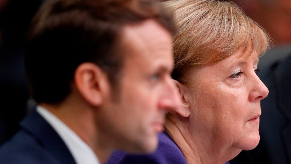 Almanya Başbakanı Angela Merkel ve Fransa Cumhurbaşkanı Emmanuel Macron