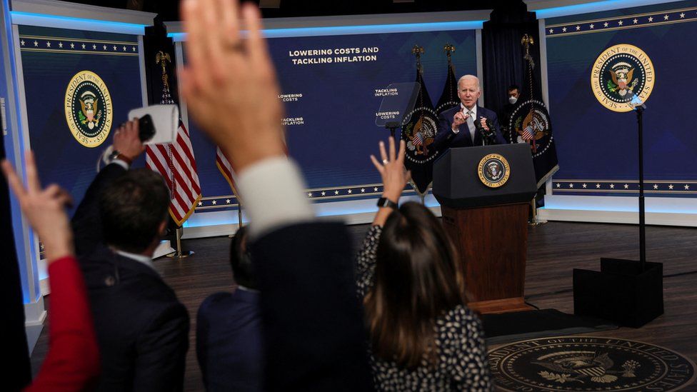 Joe Biden, President of the United States, at a press conference