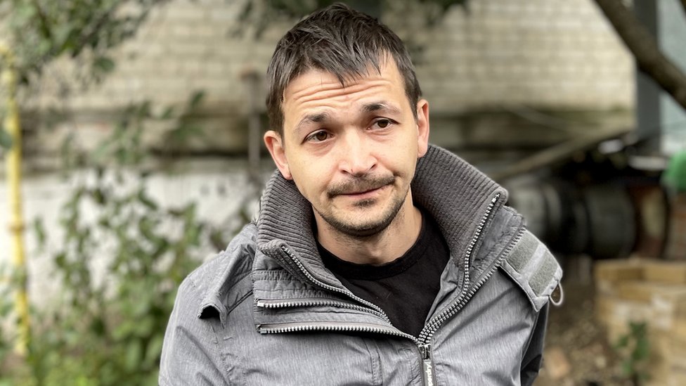 Artem, a former prisoner of war held by Russian forces in the Ukrainian city of Balakliya