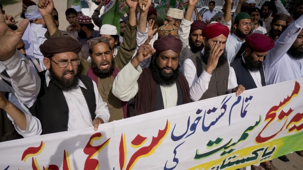 протест к богохульству в Пакистане