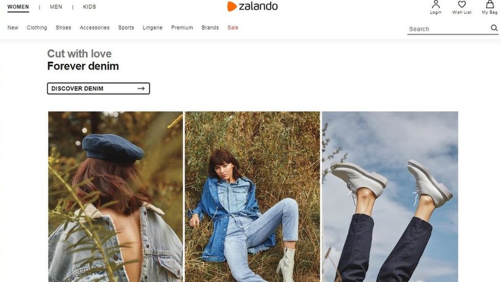 Сайт Zalando
