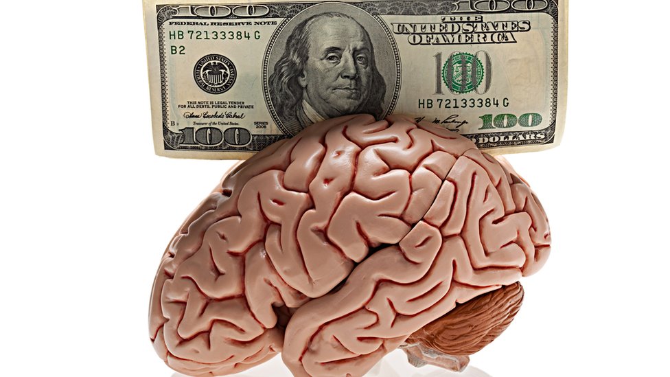 Un cerebro con un billete de US$100