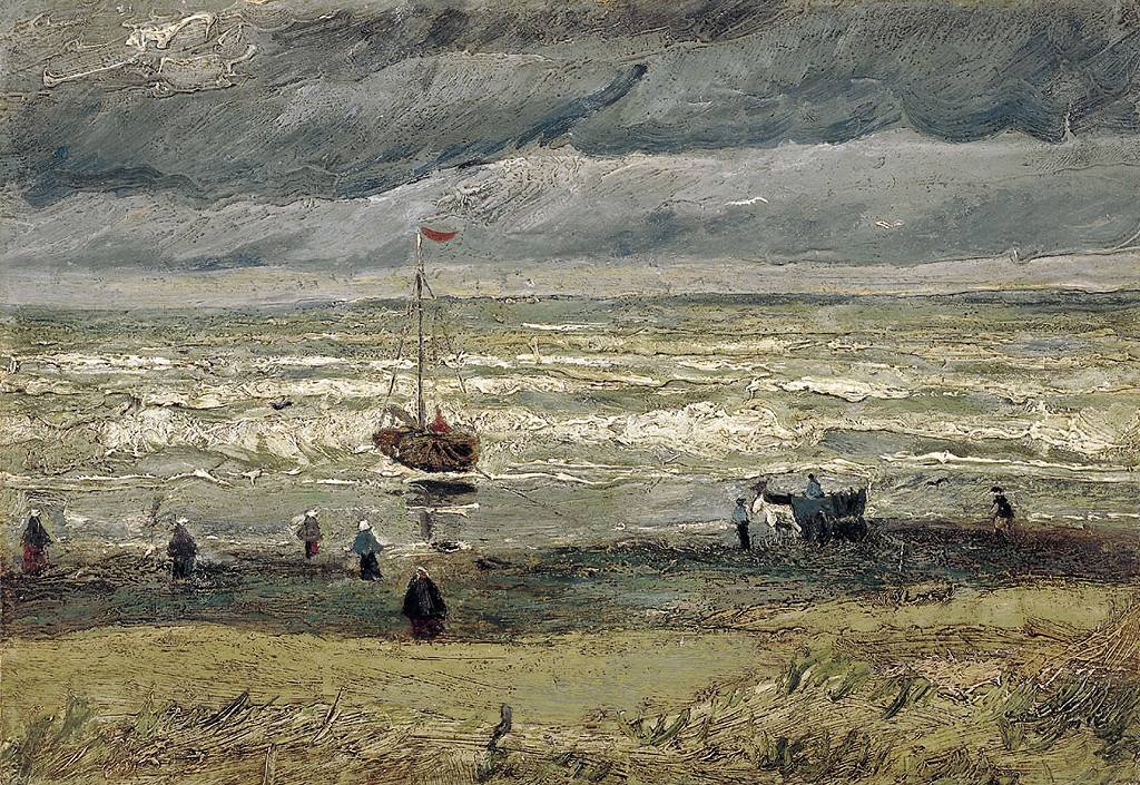"La playa de Scheveningen durante una tormenta", Vincent van Gogh, 1882.
