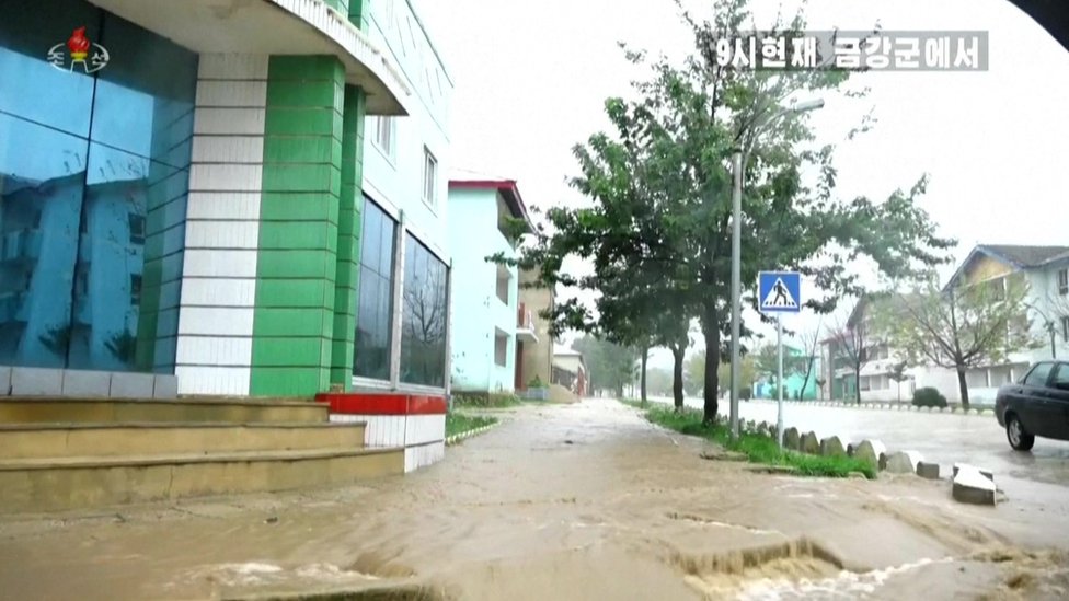Flooding in Wonsan, North Korea