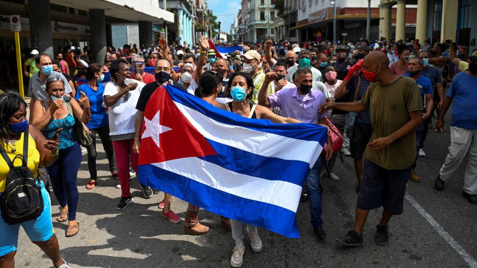Una protesta en La Habana