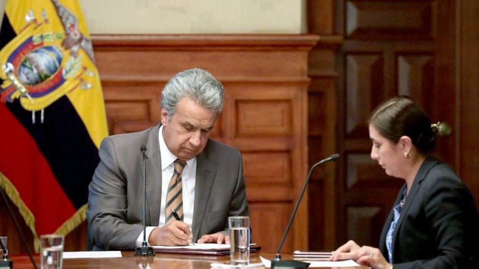 El presidente de Ecuador, Lenin Moreno, se ha distanciado de su sucesor desde que tomó el poder en mayo. El presidente de Ecuador, Lenin Moreno.