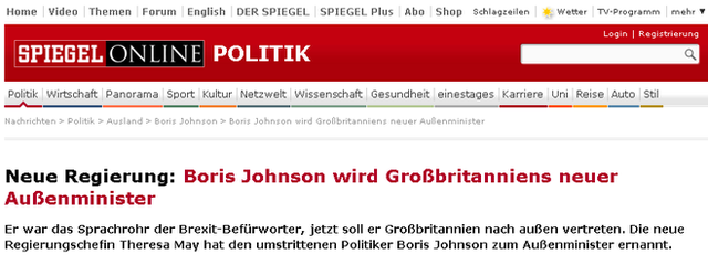 Скриншот шапки и заголовка Der Spiegel