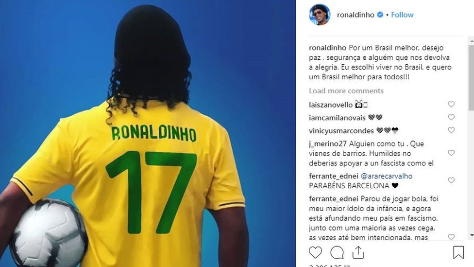 Ronaldinho's post