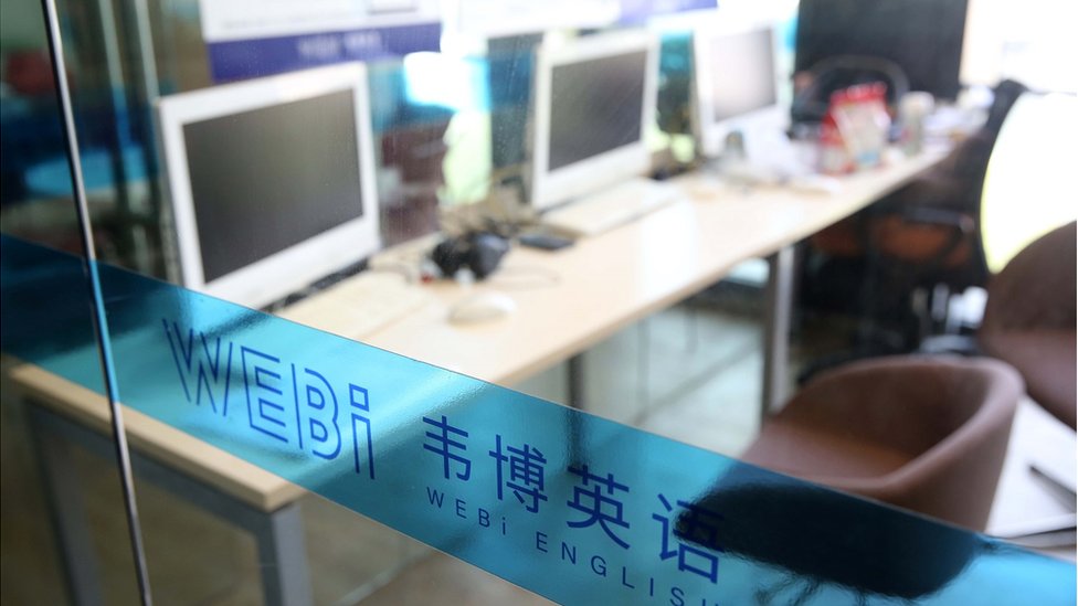 A training institution of Webi English is seen on October 10, 2019 in Hangzhou, Zhejiang Province of China.