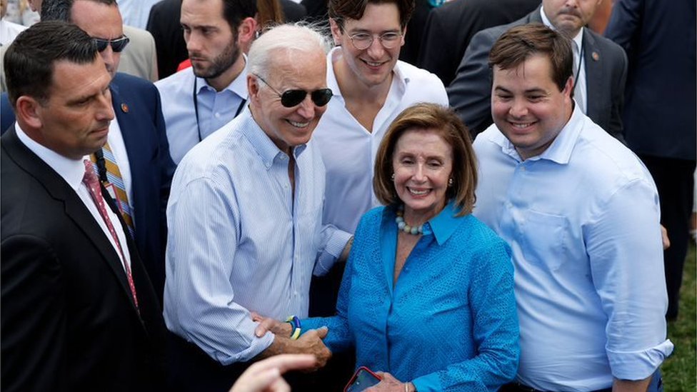 Joe Biden and Nancy Pelosi at a White House picnic