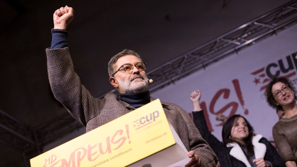 La CUP sólo obtuvo 4 escaños pero son claves para formar gobierno. CUP.