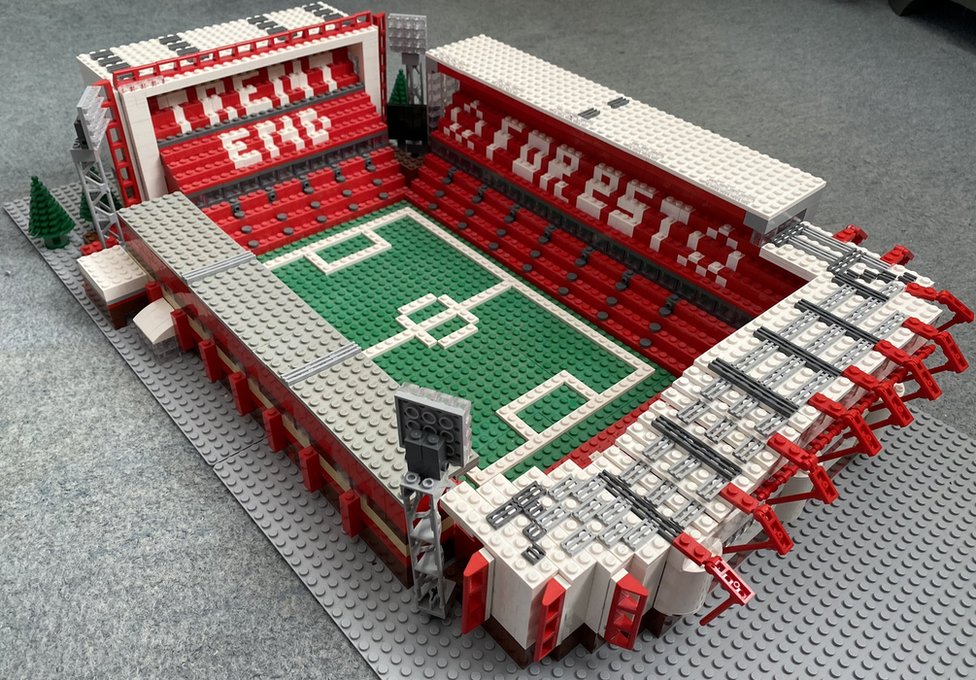 Model Lego of Nottingham Forest's City Ground