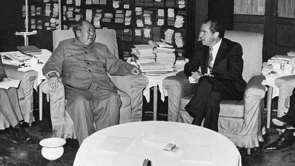 Mao Zedong y Richard Nixon en 1972.