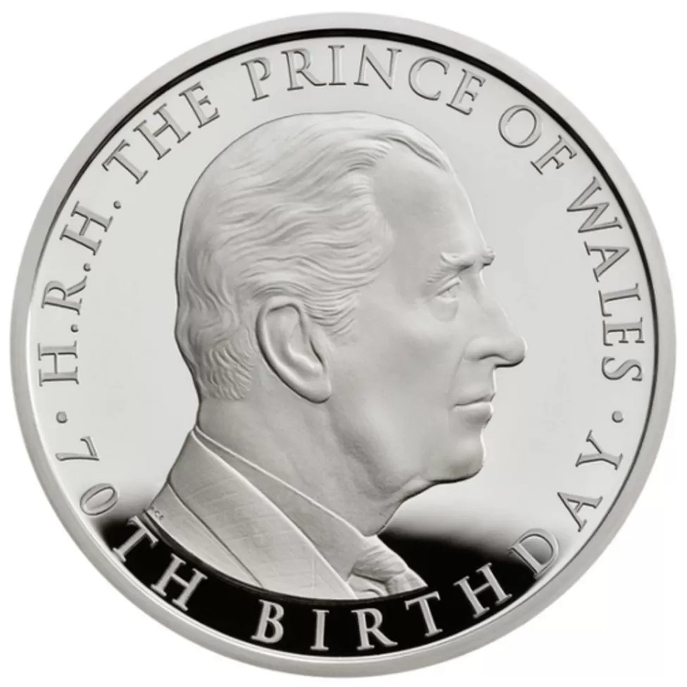 Moneda con el rostro del Príncipe Carlos