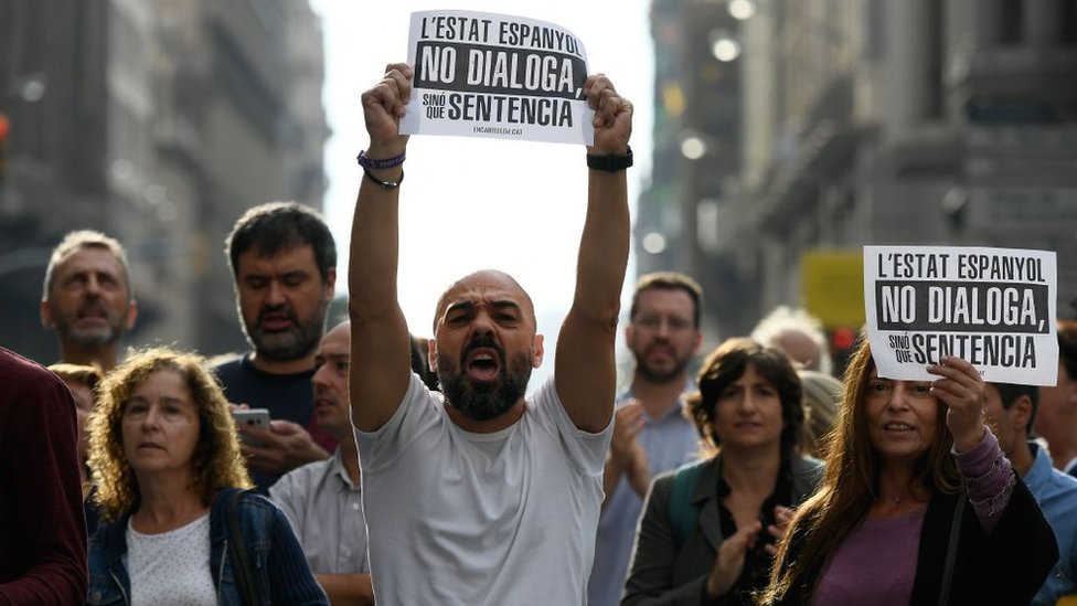 Manifestantes independentistas