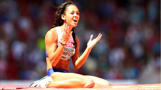 Katarina Johnson-Thompson competes in heptathlon high jump