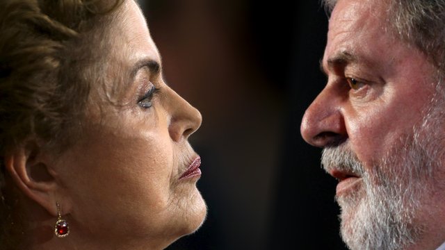 Dilma Rousseff (l) and Luiz Inacio Lula da Silva