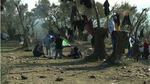 Migrants on Lesbos