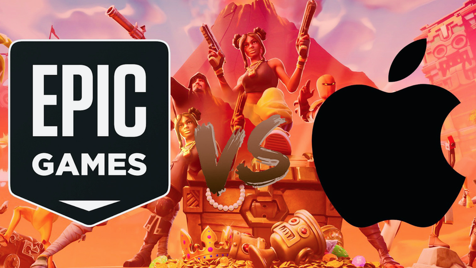 Los logos de Epic Games y Apple