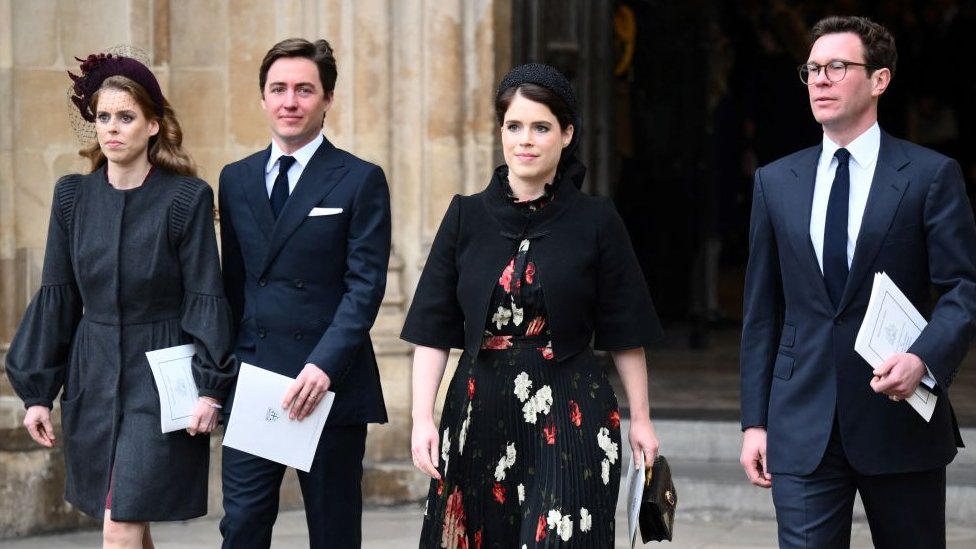 Princess Beatrice and Eugenie with their husbands