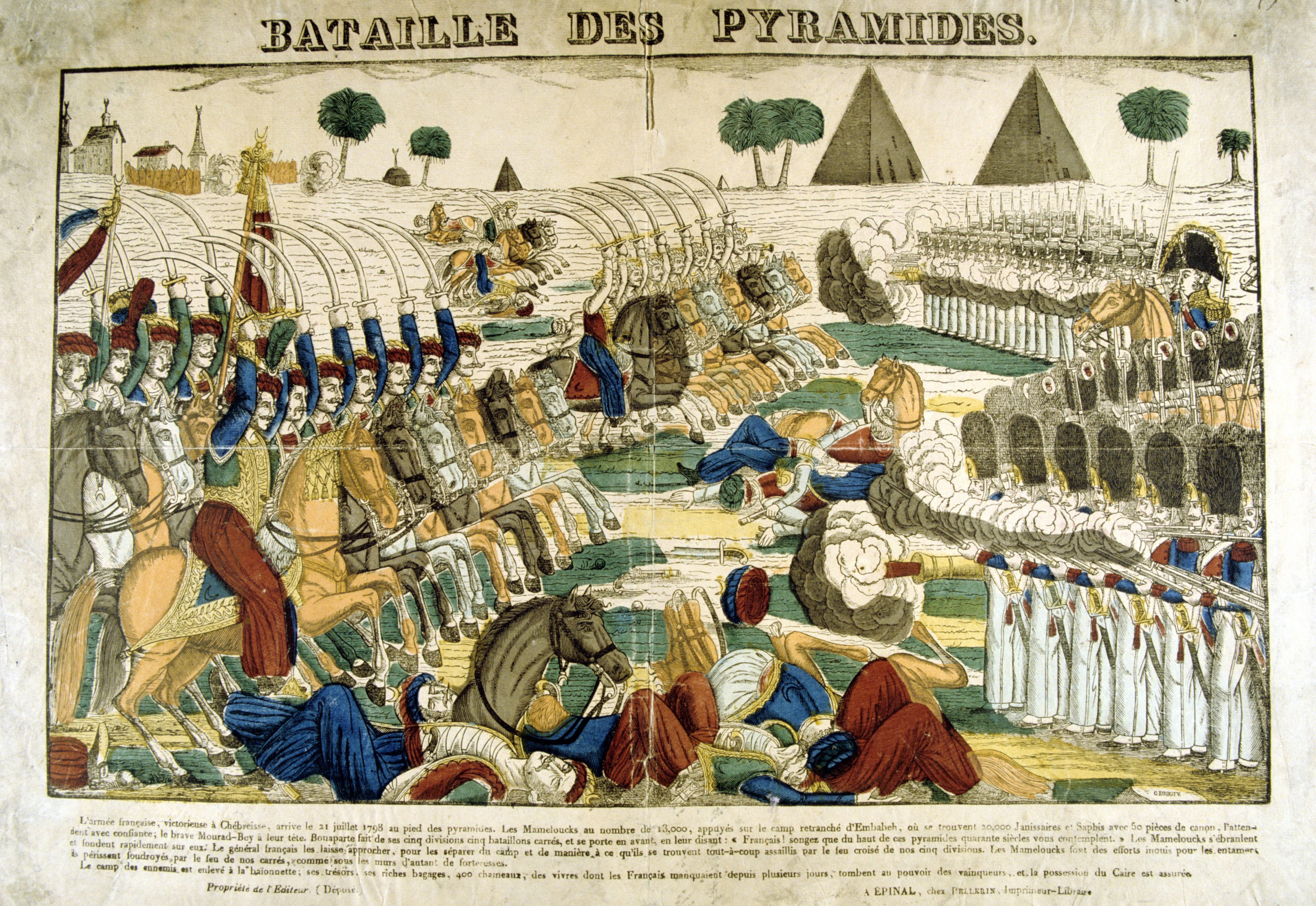 Ilustración de la batalla de las Pirámides