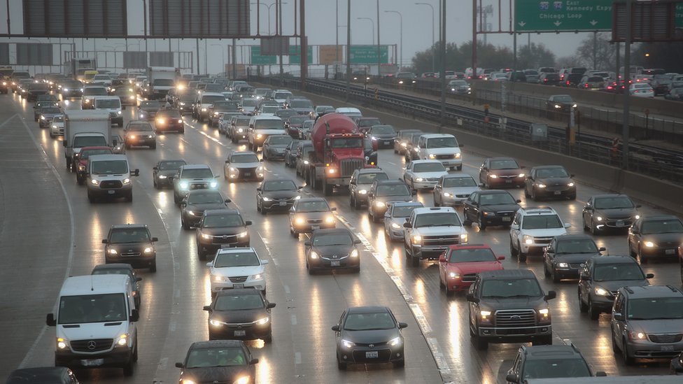 Congestión de tráfico en Chicago, Estados Unidos