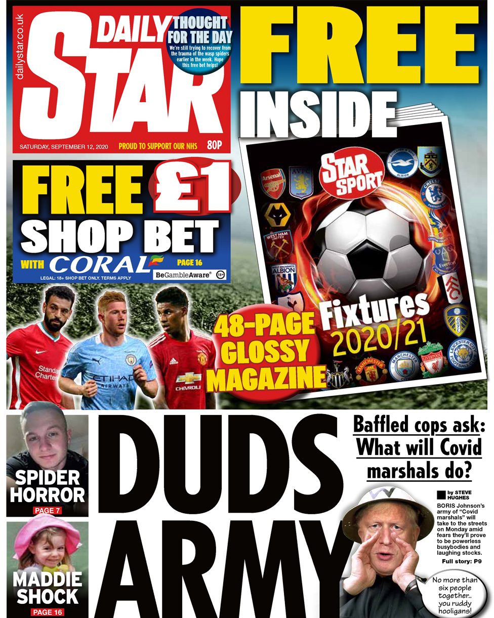 The Daily Star front page 12 September