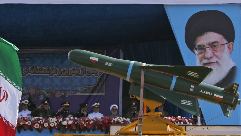 Иранская ракета на военном параде в Тегеране 18 апреля 2018 г.