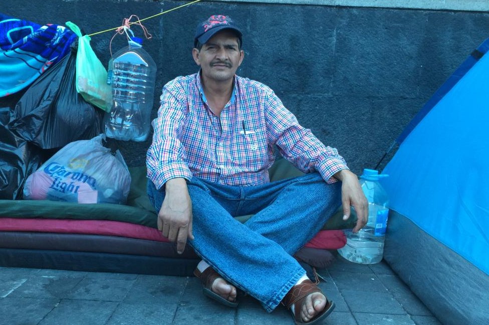 desplazados en el Zócalo