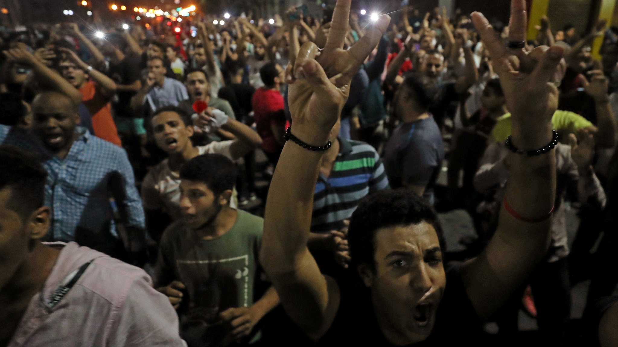 21 сентября 2019 года в центре Каира собрались антиправительственные протестующие