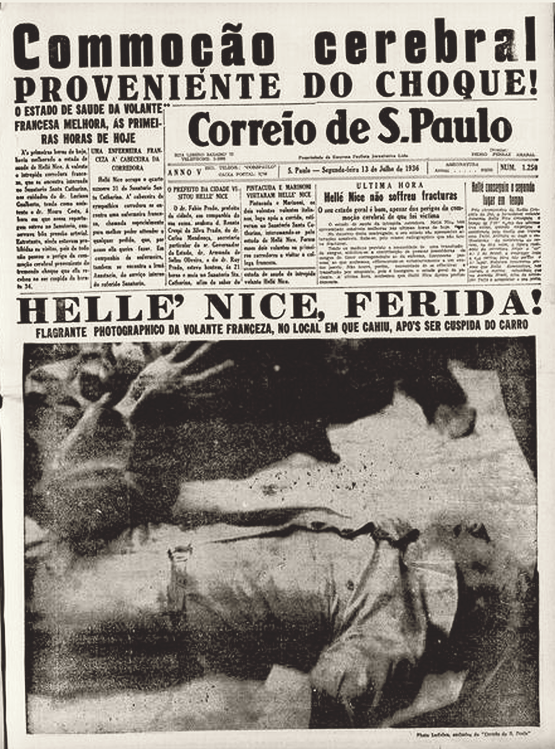 Helle Nice en la portada del periódico Correio de Sao Paulo.