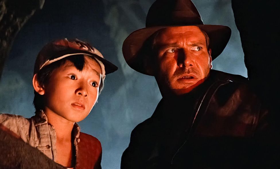Ke Huy Quan and Harrison Ford in the film Indiana Jones and the Temple of Doom