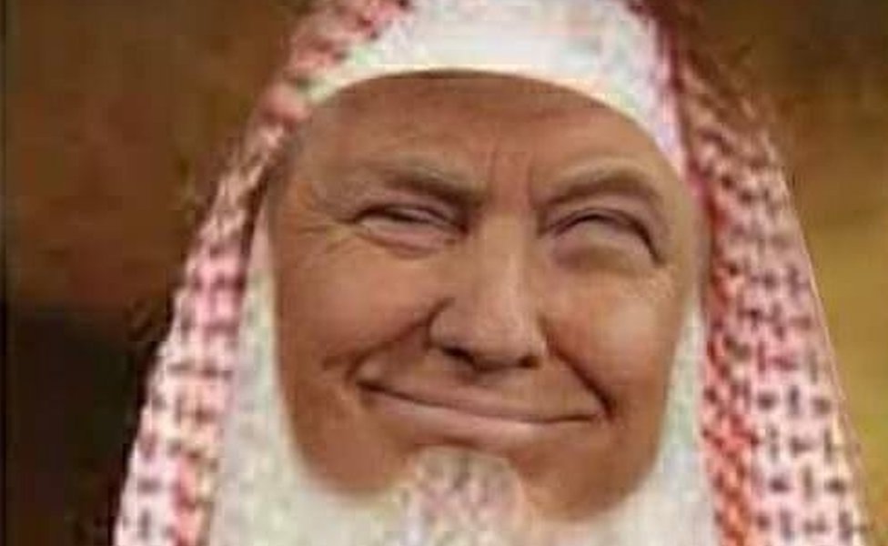 Фотошоп Дональда Трампа как саудовского священнослужителя