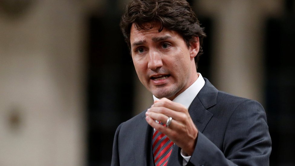 Премьер-министр Канады Джастин Трюдо выступает на заседании парламента в Оттаве 31 мая