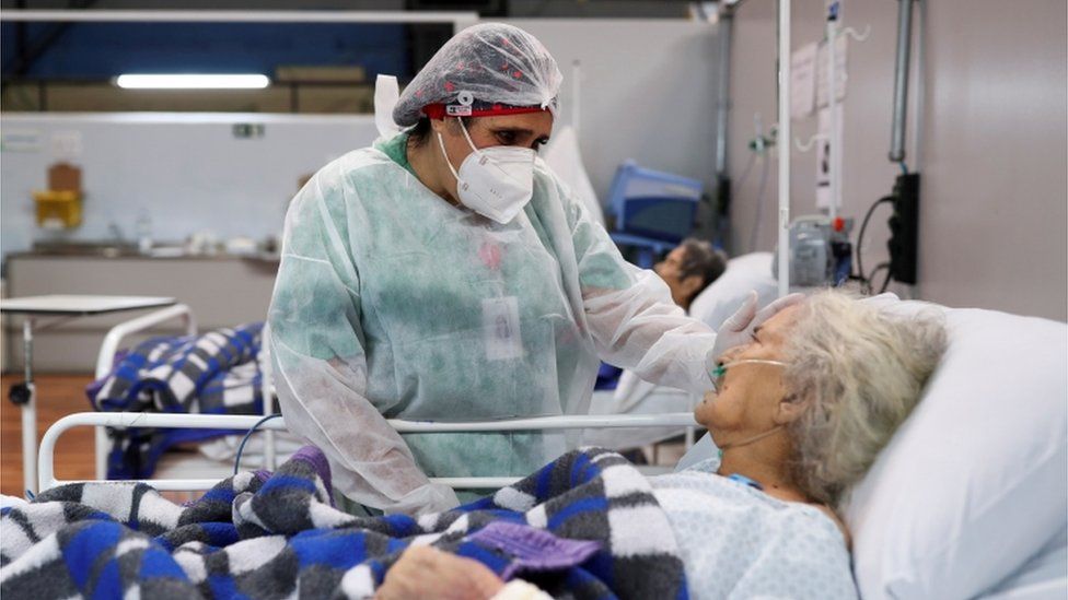 Una paciente en un hospital