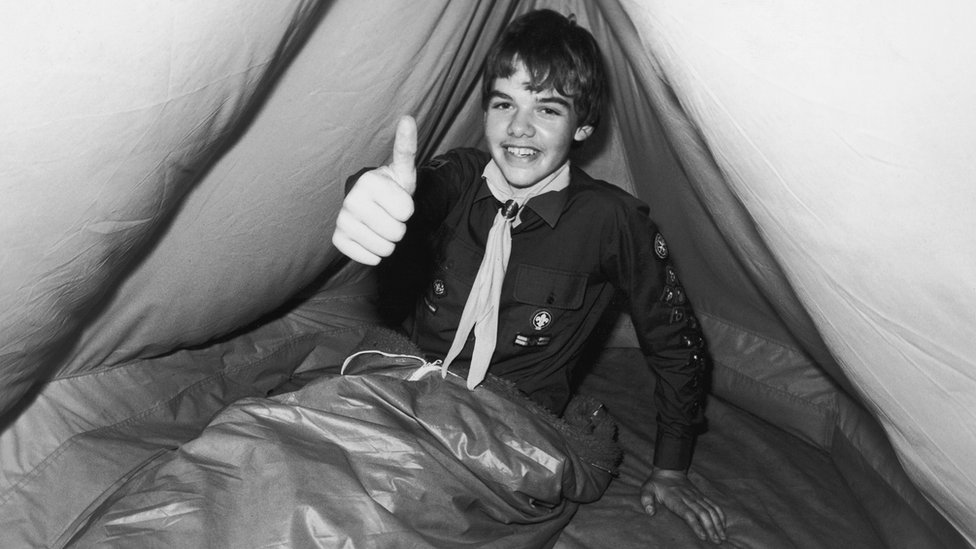 Разведчик в палатке в 1980-е гг.