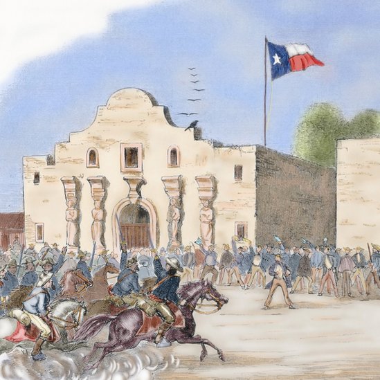 Ilustración de la batalla del Alamo. NO USAR | BBC