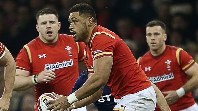 Taulupe Faletau in action for Wales in the victory over Scotland in the 2016 Six Nations