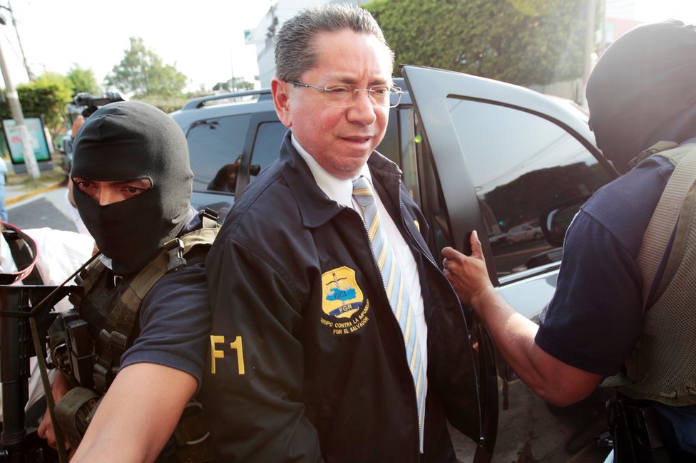 El fiscal general de El Salvador, Douglas Meléndez, confirmó la detención de Adán Salazar Umaña, alias Chepe Diablo. El fiscal general de El Salvador, Douglas Meléndez, el 4 de abril de 2017.